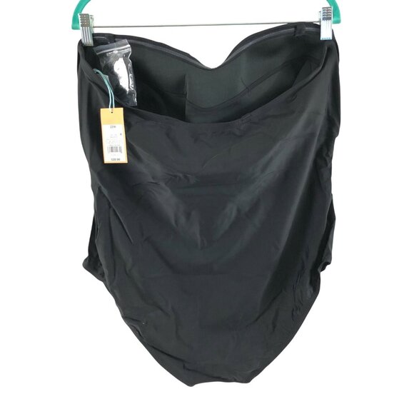 Kona Sol One Piece Swimsuit Crossover Spaghetti Strap Basic Black Size 22W - Picture 2 of 4